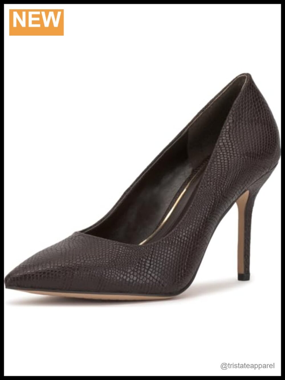Leather Pointed Toe Stiletto Pump 3.5 Inch Slip On Dress Heel
